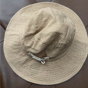 Madewell Mustard Yellow and Cream Cotton/Linen Hat M/L